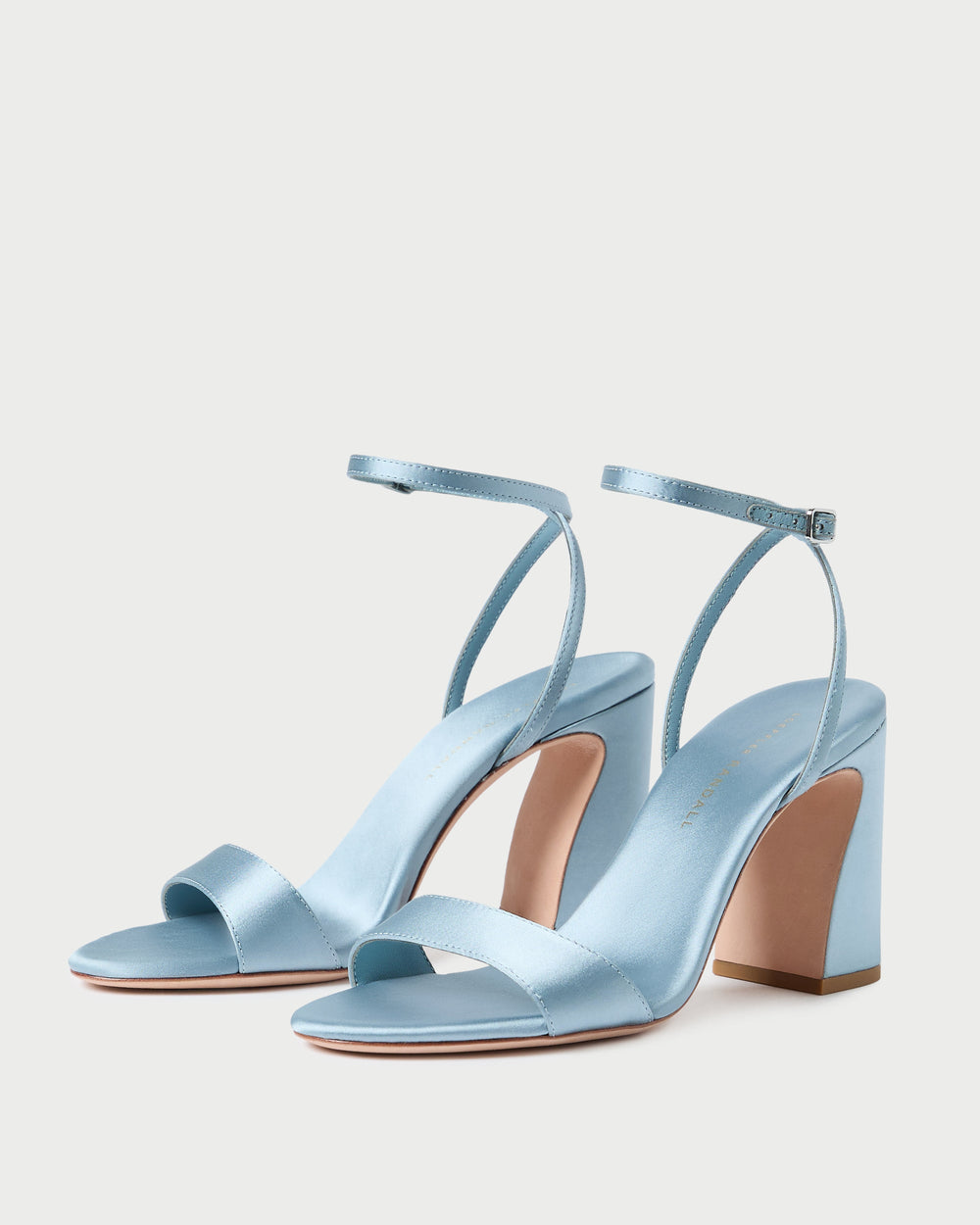 Loeffler Randall / Malia Blue Satin Curved-Heel Sandal