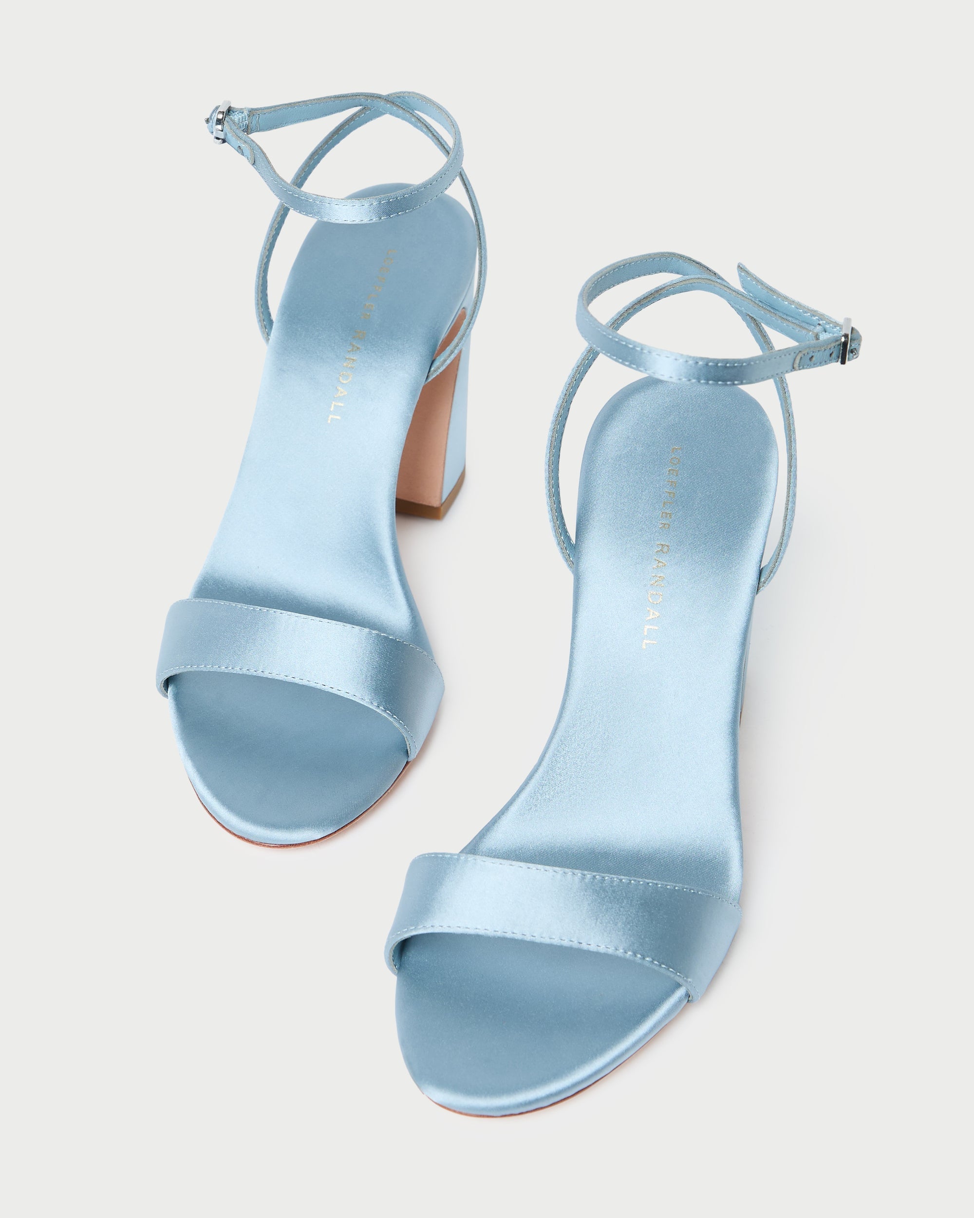 Loeffler Randall / Malia Blue Satin Curved-Heel Sandal