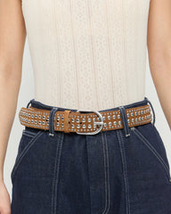 Loeffler Randall / Isaac Cacao/Silver Studded Belt