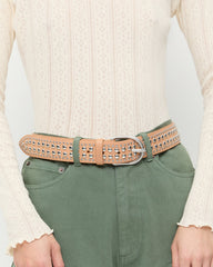 Loeffler Randall / Isaac Honey/Silver Studded Belt