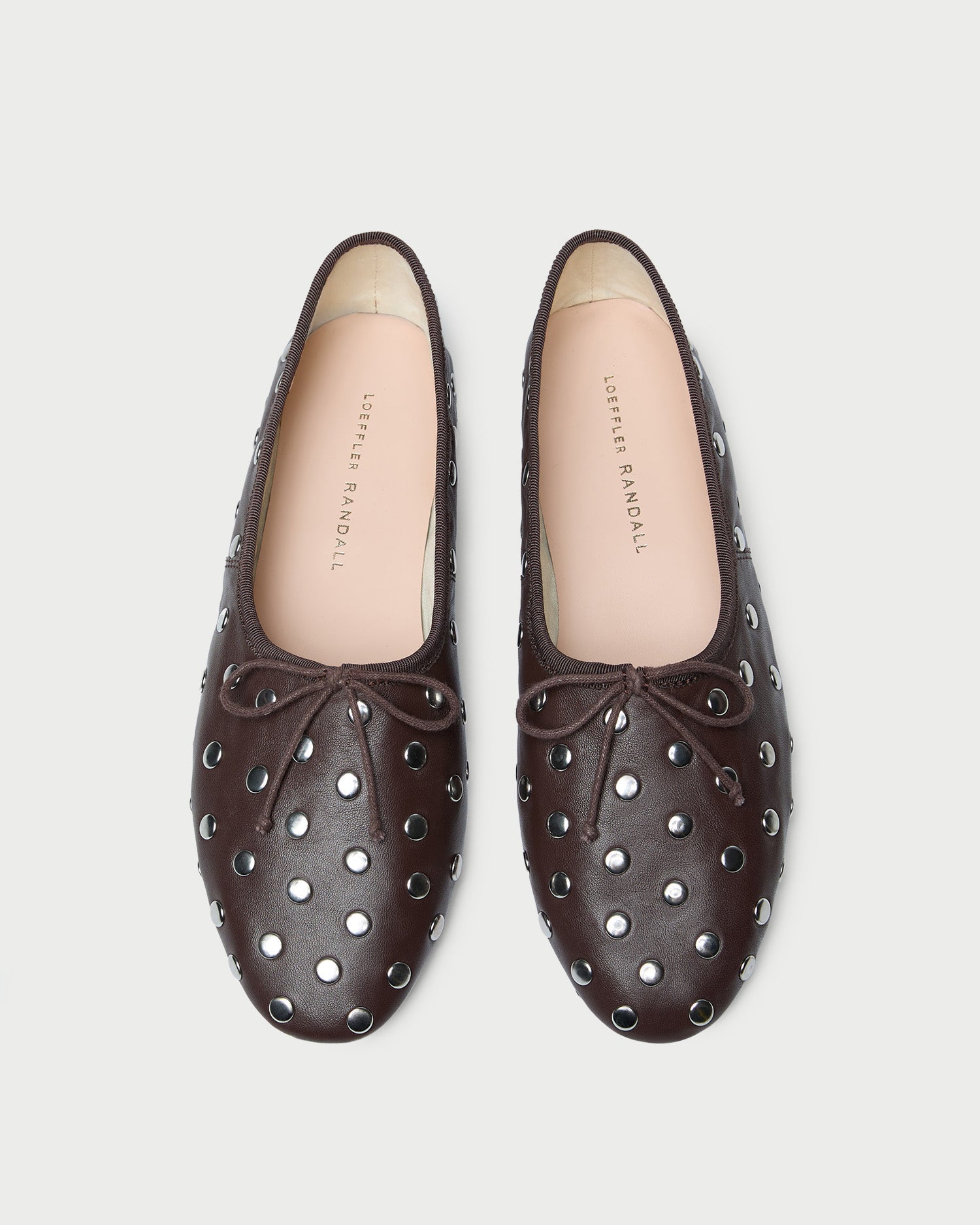 Loeffler Randall / Landon Espresso/Silver Leather Ballet Flat
