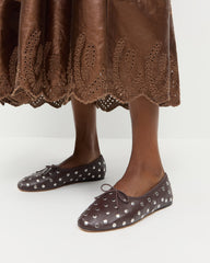 Loeffler Randall / Landon Espresso/Silver Leather Ballet Flat