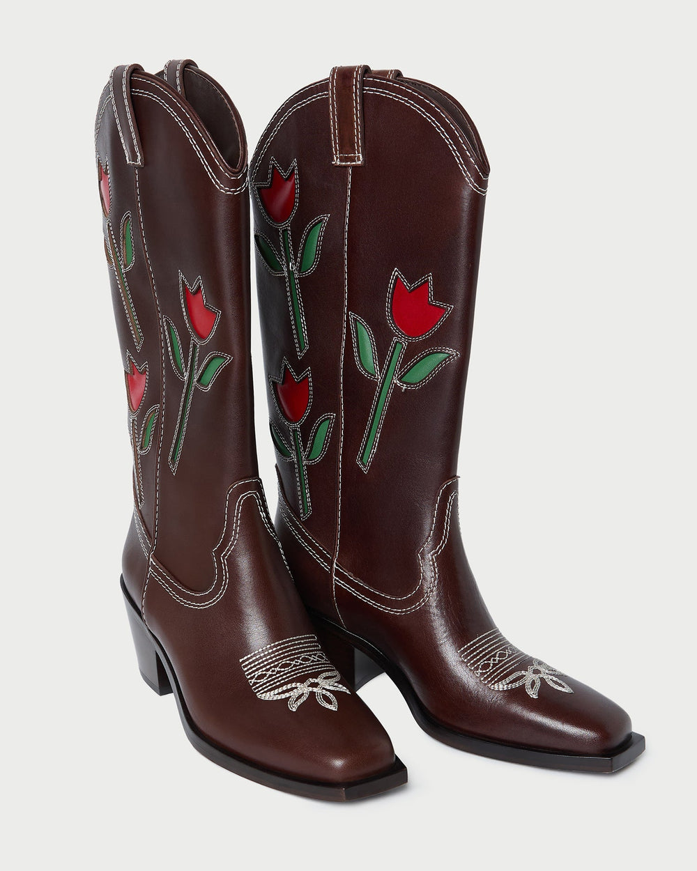 Loeffler Randall / Wilder Espresso Leather Tulip Boot