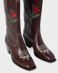Loeffler Randall / Wilder Espresso Leather Tulip Boot