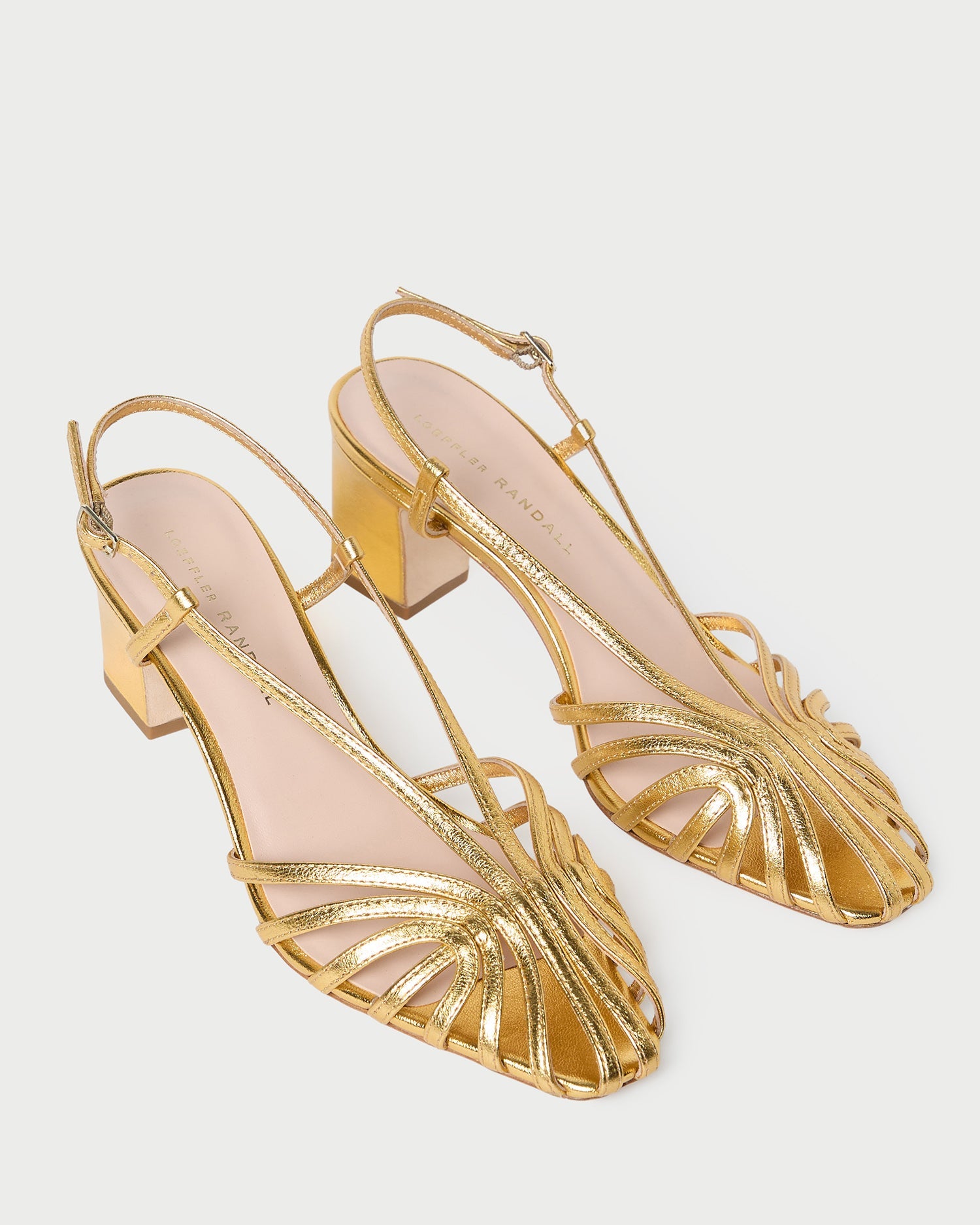 Loeffler Randall / Priscilla Gold Lattice Heeled Sandal