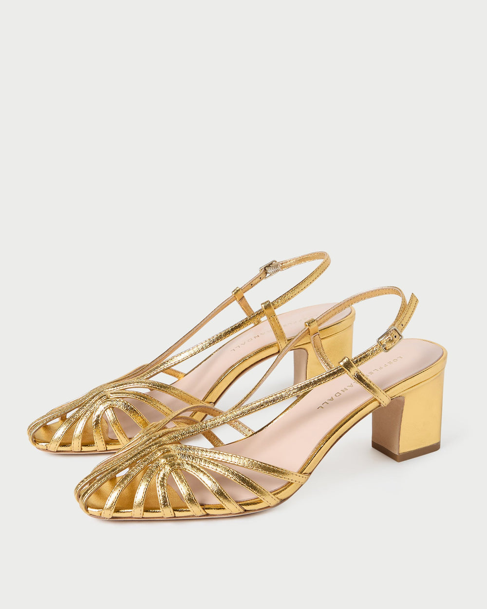 Loeffler Randall / Priscilla Gold Lattice Heeled Sandal