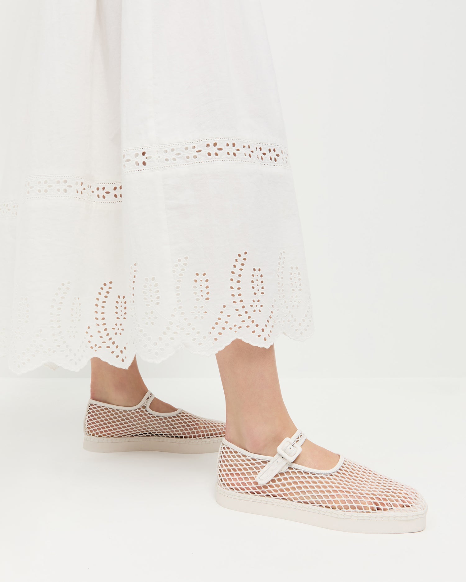 Loeffler Randall / Rita White Netted Mary Jane