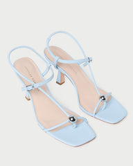 Loeffler Randall / Triana Blue Leather Mid-Heel Sandal
