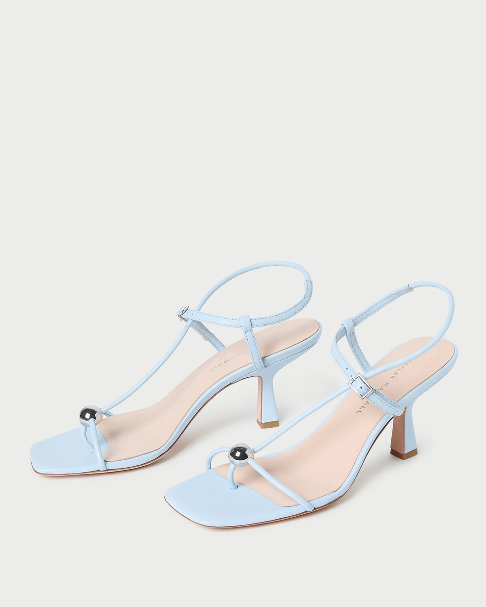 Loeffler Randall / Triana Blue Leather Mid-Heel Sandal