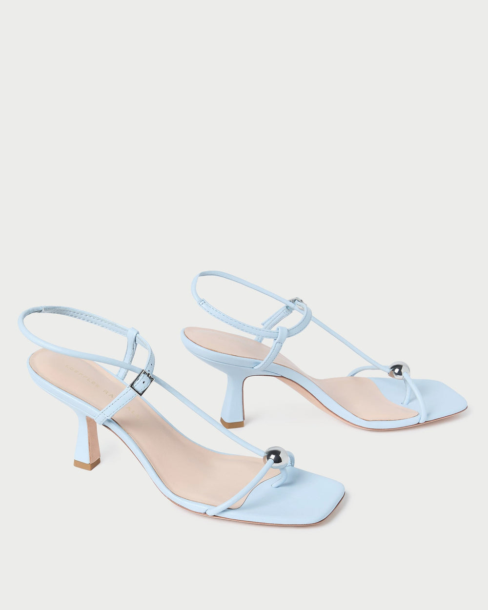 Loeffler Randall / Triana Blue Leather Mid-Heel Sandal