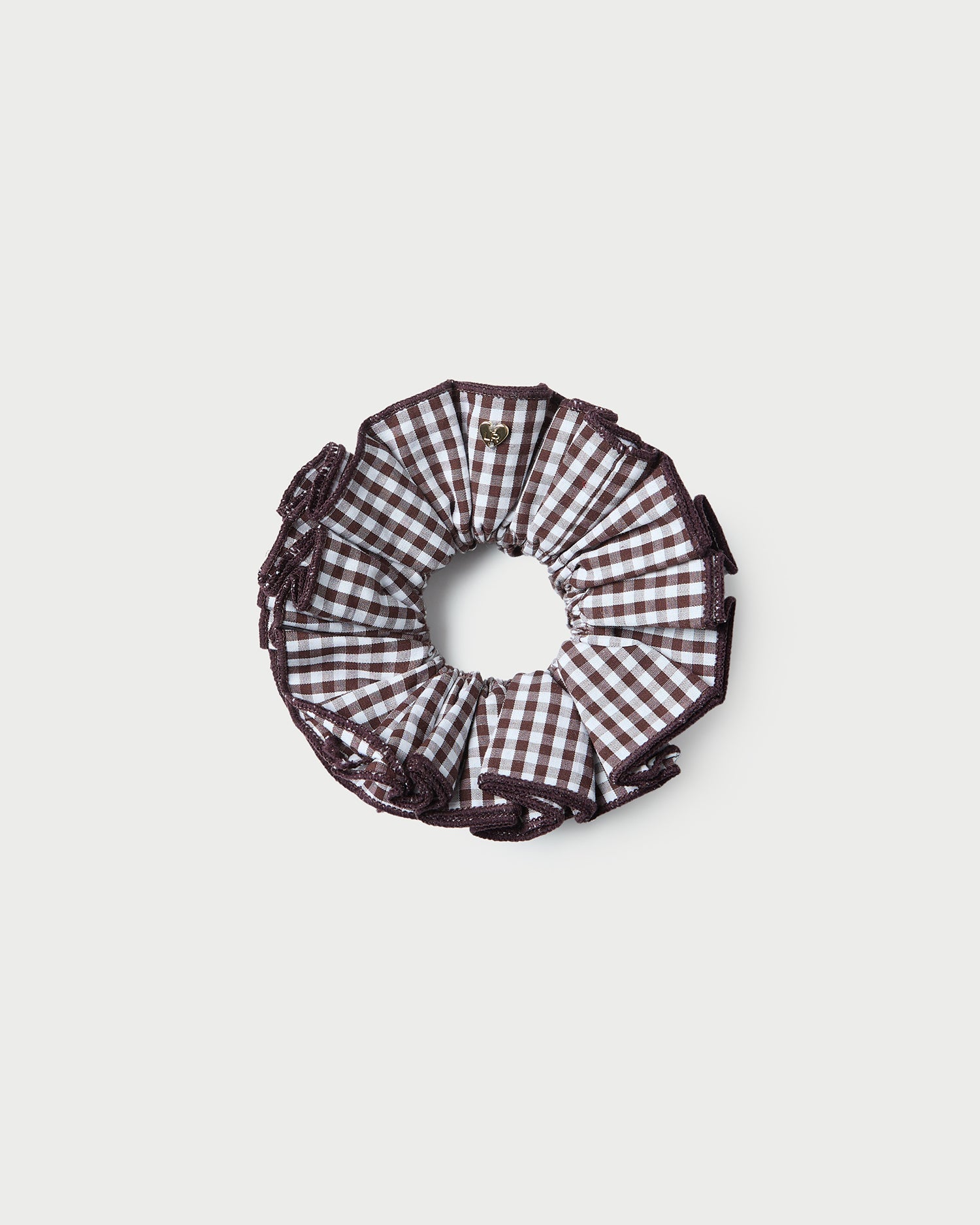 Loeffler Randall / Felice Brown Gingham Layered Scrunchie