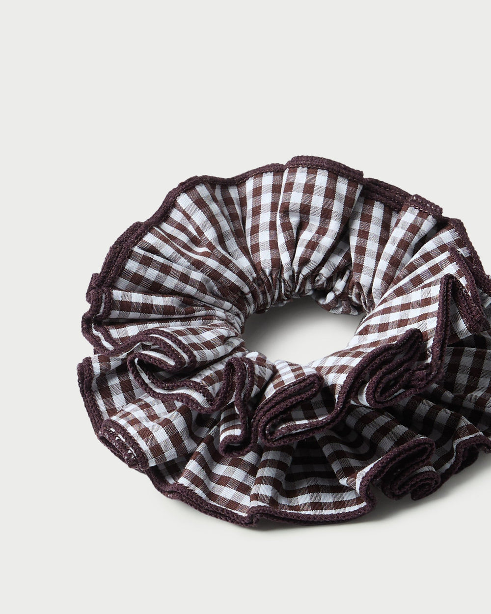 Loeffler Randall / Felice Brown Gingham Layered Scrunchie