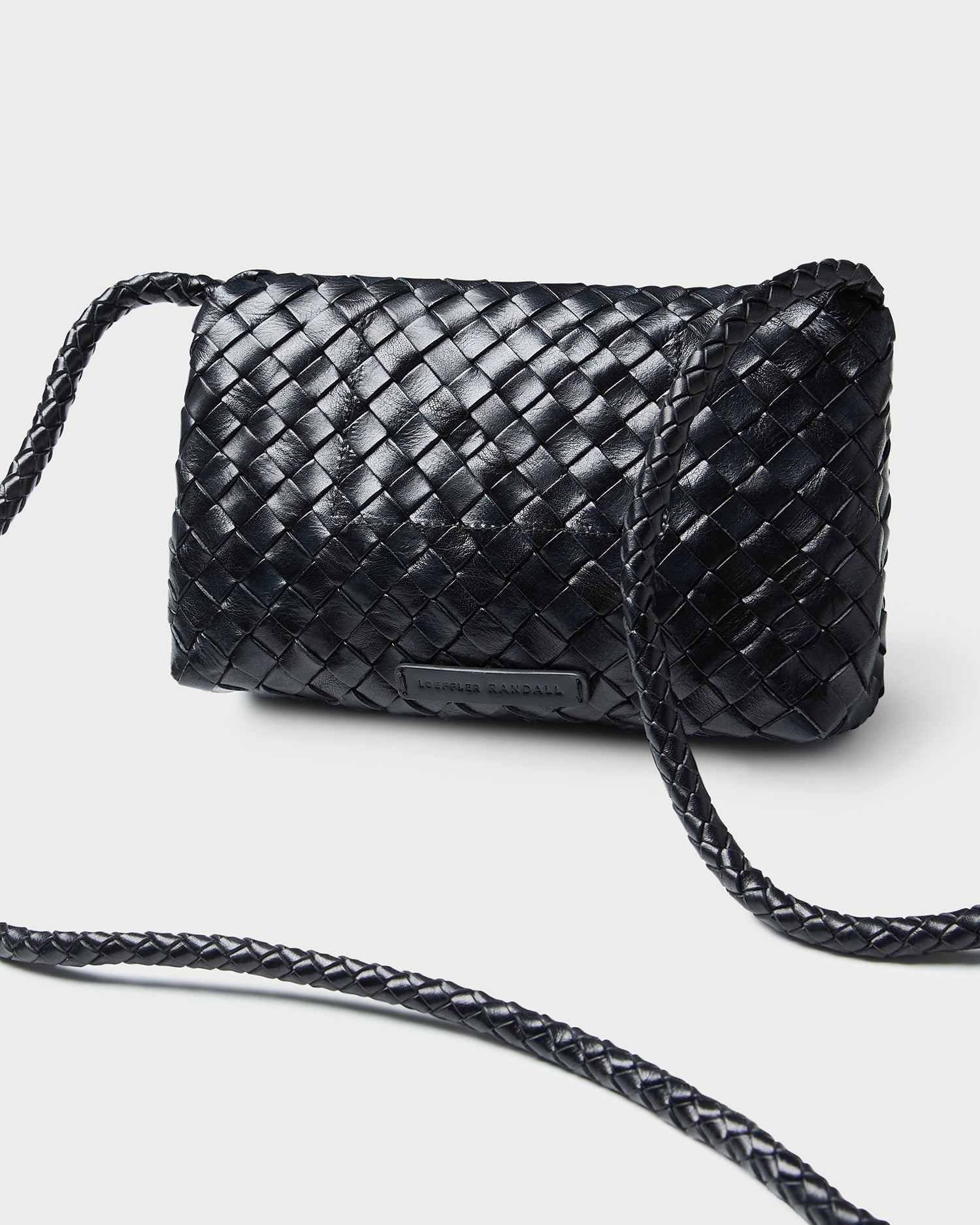 Loeffler Randall / Vinnie Black Woven Leather Crossbody