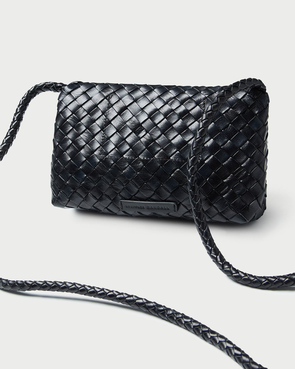 Loeffler Randall / Vinnie Black Woven Leather Crossbody