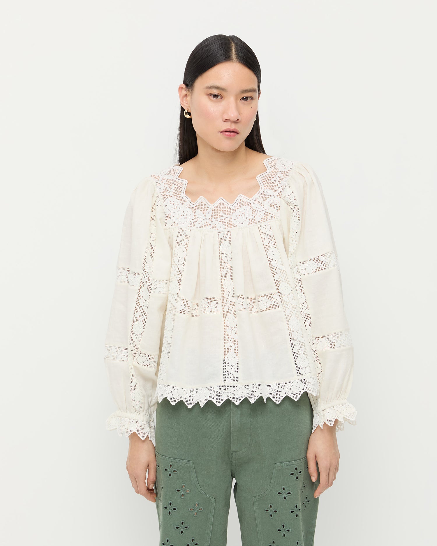 Loeffler Randall / Pauline Embroidered Lace Blouse