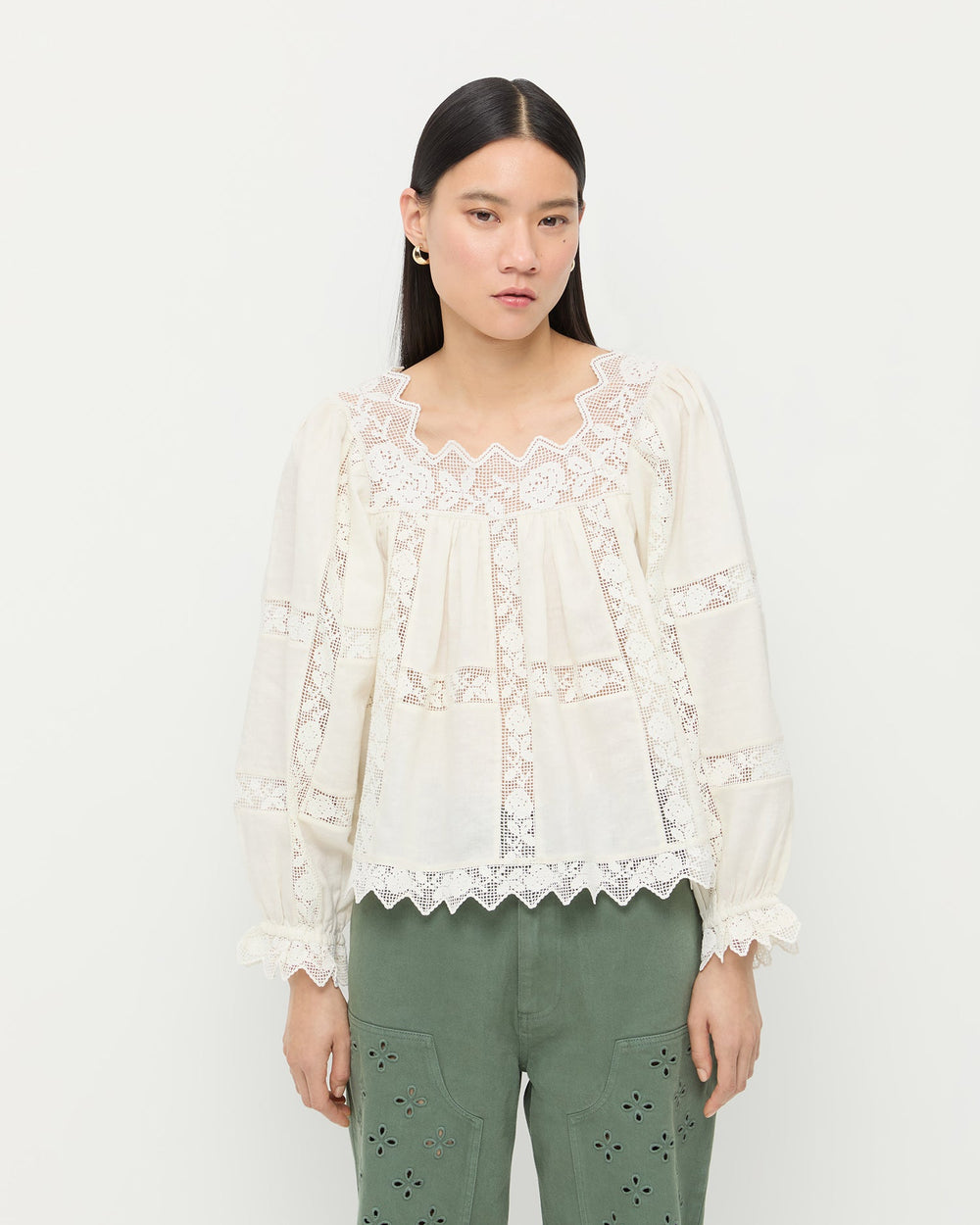 Loeffler Randall / Pauline Embroidered Lace Blouse
