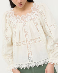 Loeffler Randall / Pauline Embroidered Lace Blouse