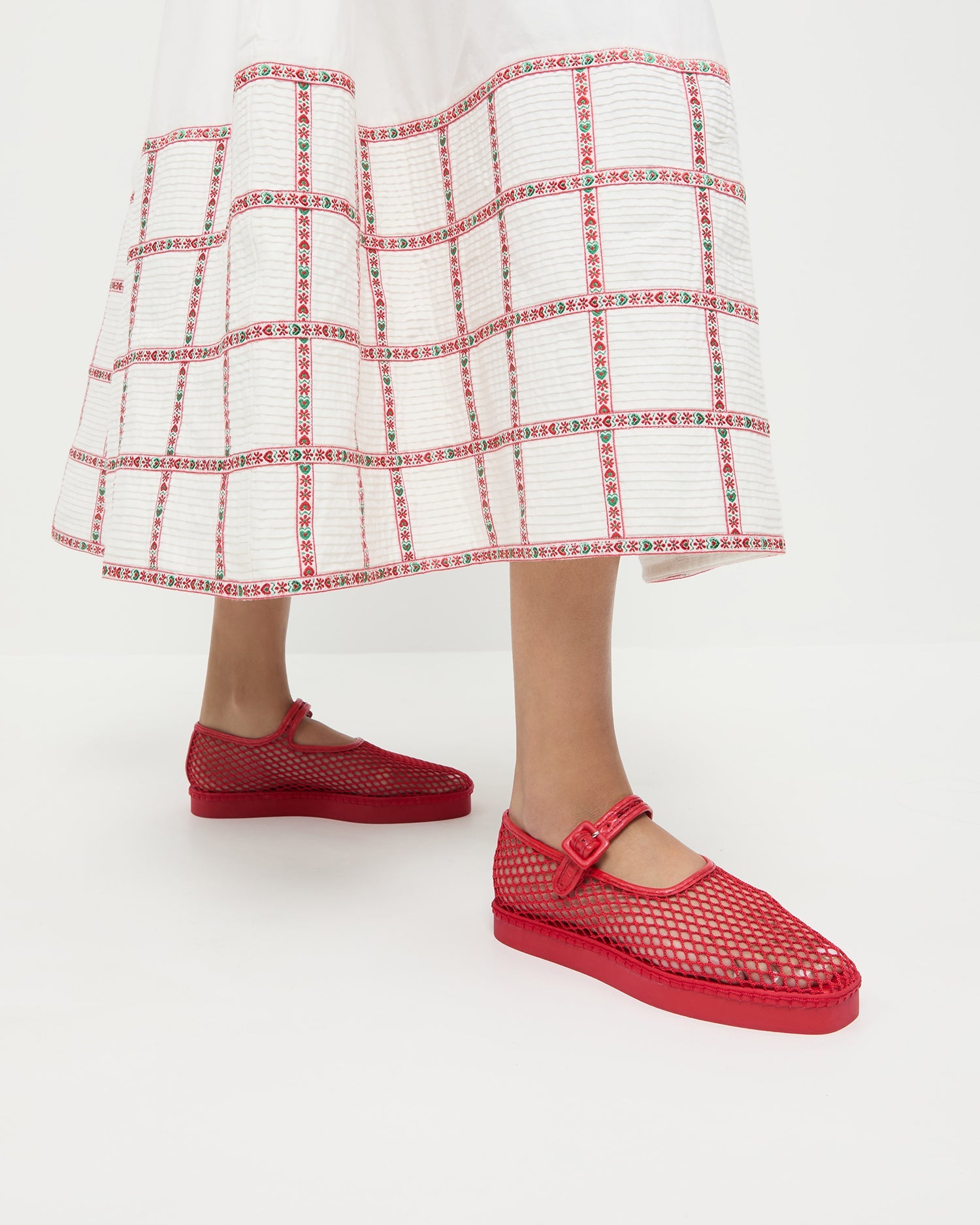 Loeffler Randall / Rita Red Netted Mary Jane