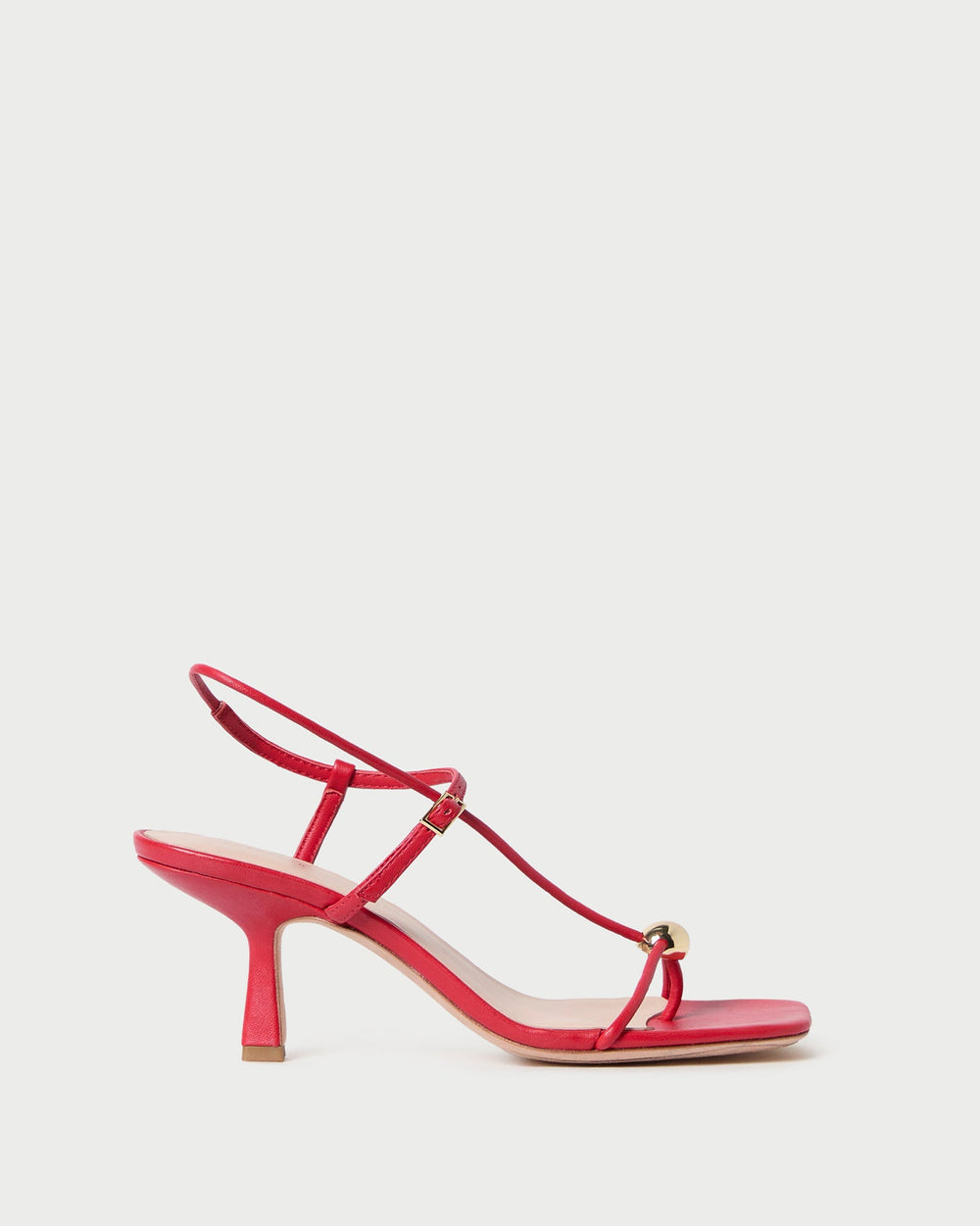 Loeffler Randall / Triana Red Leather Mid-Heel Sandal