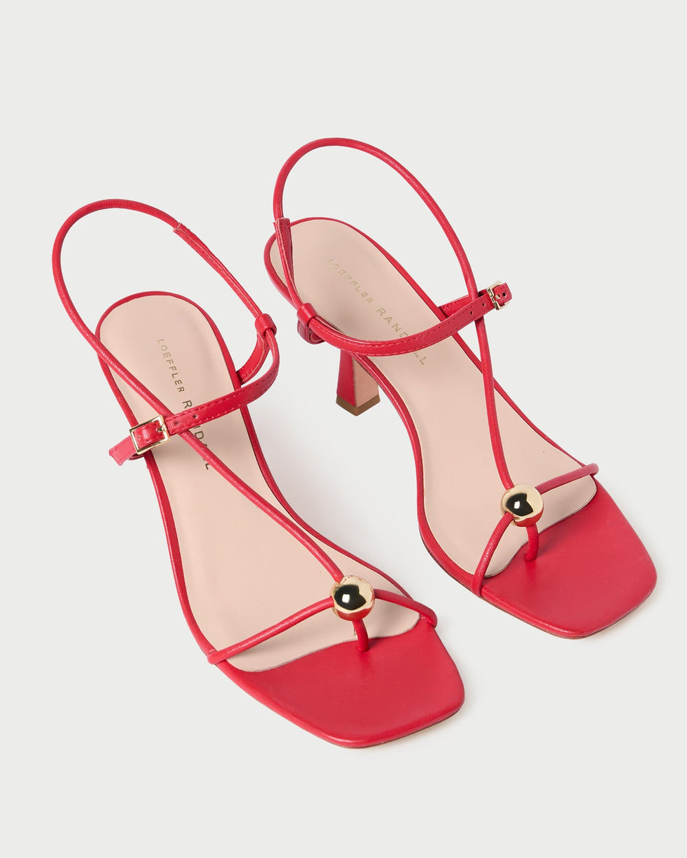 Loeffler Randall / Triana Red Leather Mid-Heel Sandal