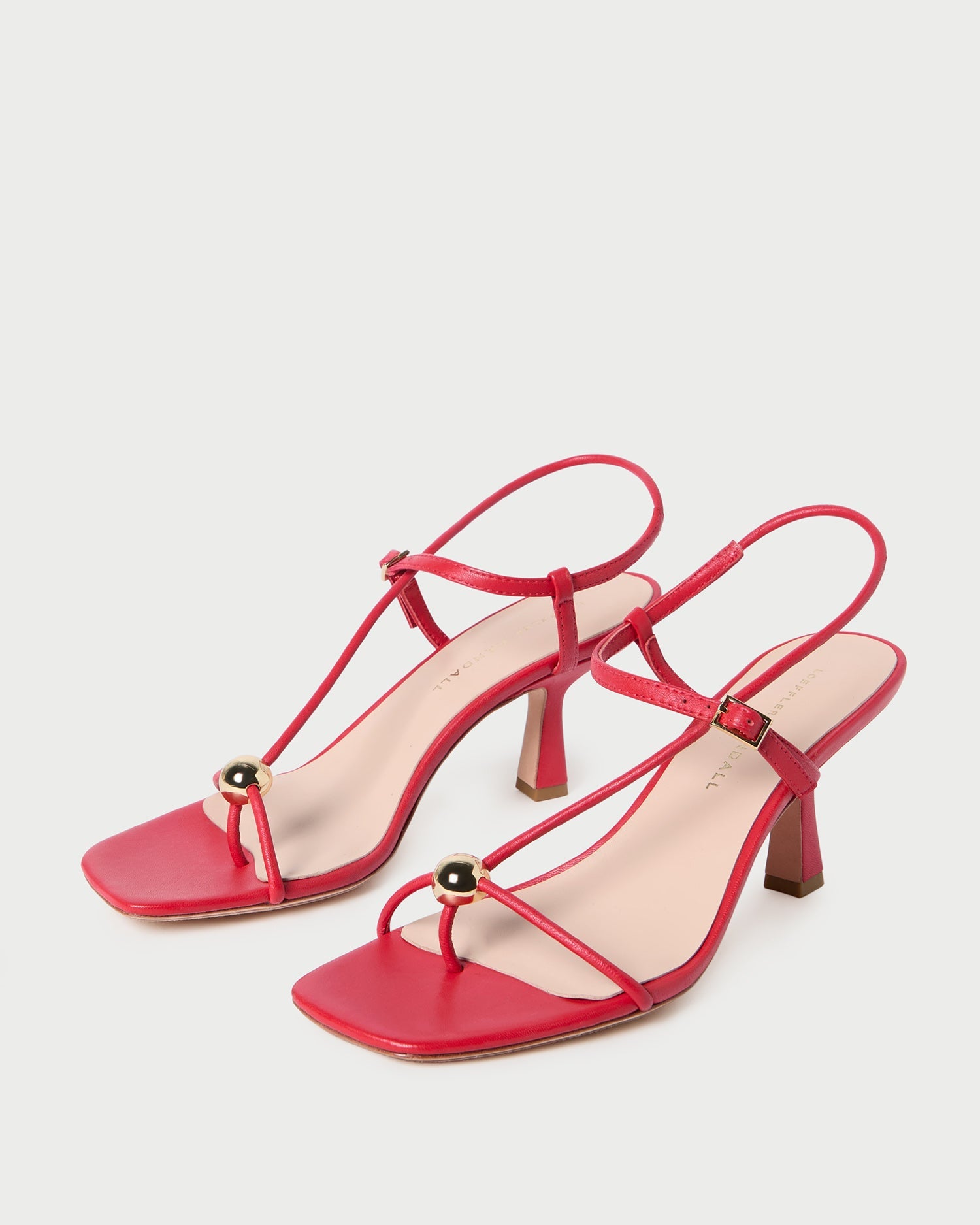 Loeffler Randall / Triana Red Leather Mid-Heel Sandal