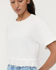 Loeffler Randall / Junie Lace Trim Tee