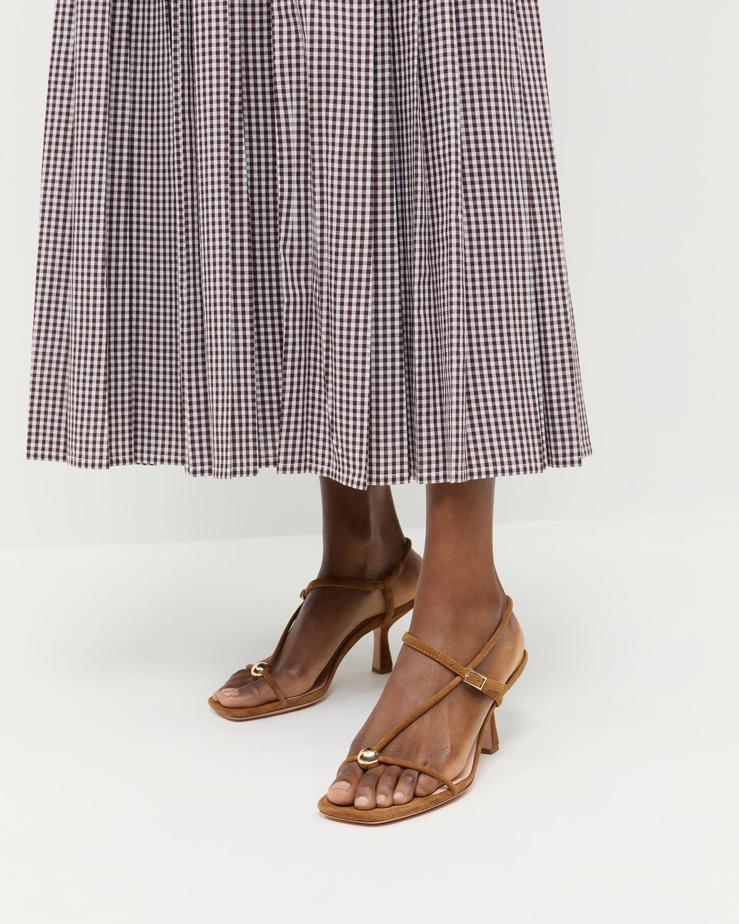 Loeffler Randall / Triana Cacao Suede Mid-Heel Sandal