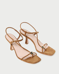 Loeffler Randall / Triana Cacao Suede Mid-Heel Sandal