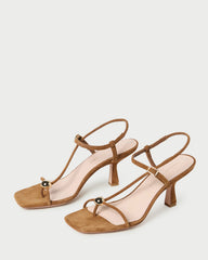 Loeffler Randall / Triana Cacao Suede Mid-Heel Sandal