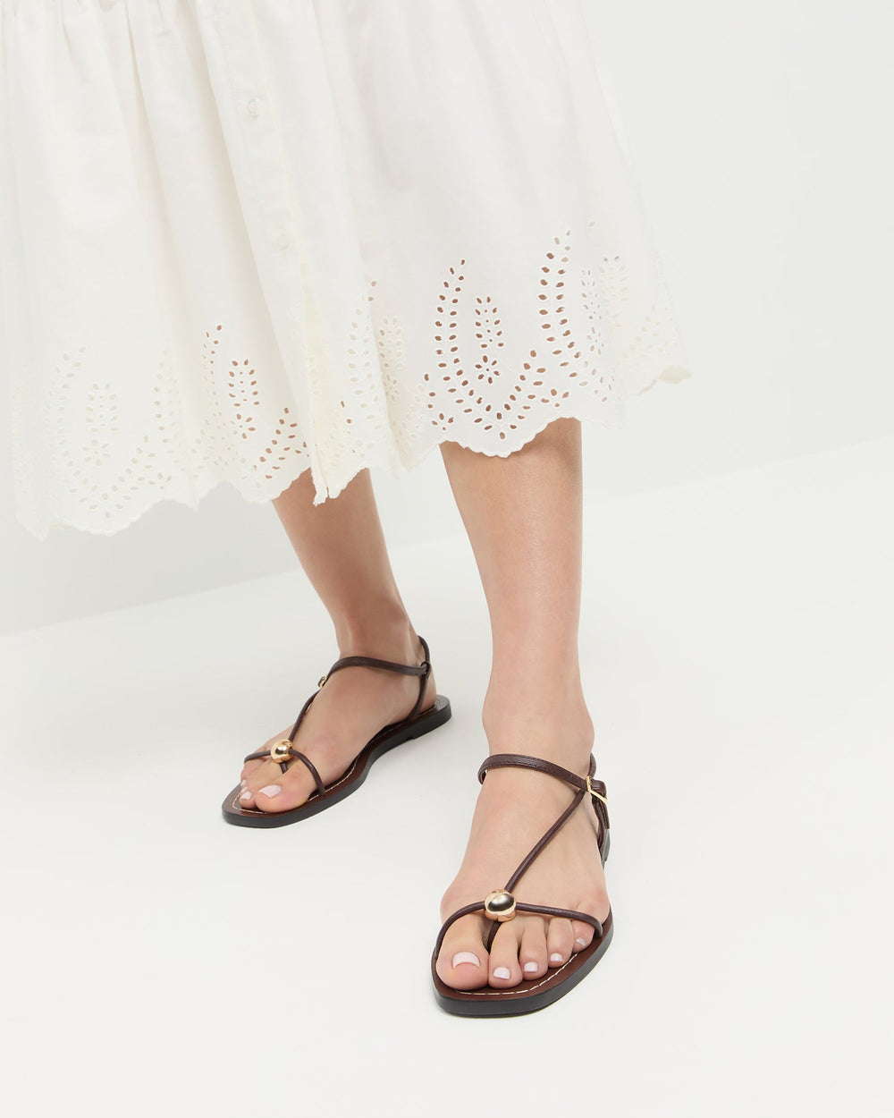 Loeffler Randall / Lara Espresso Leather Sandal