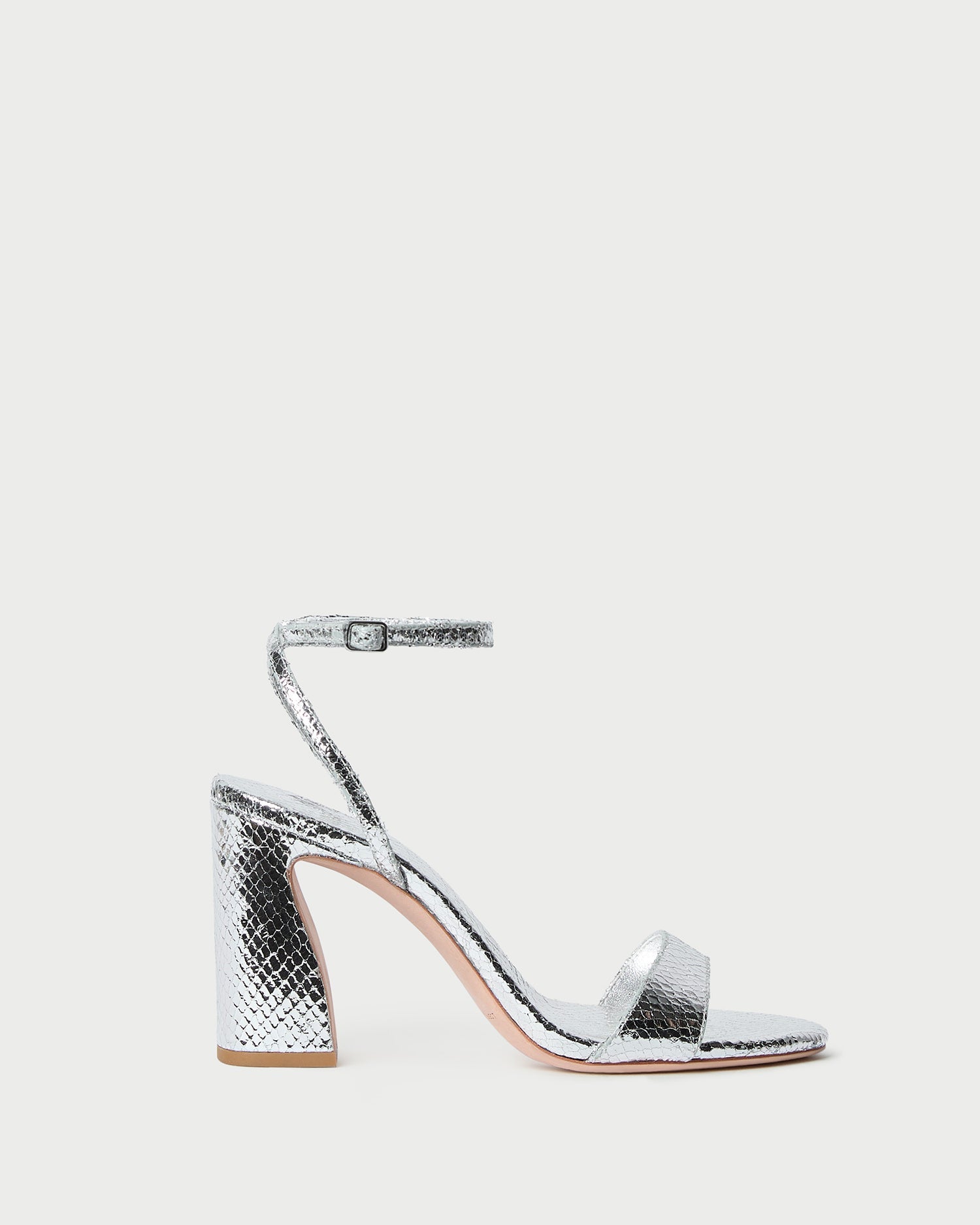 Loeffler Randall / Malia Silver Snake Embossed Sandal