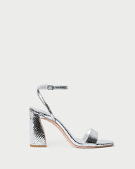 Loeffler Randall / Malia Silver Snake Embossed Sandal