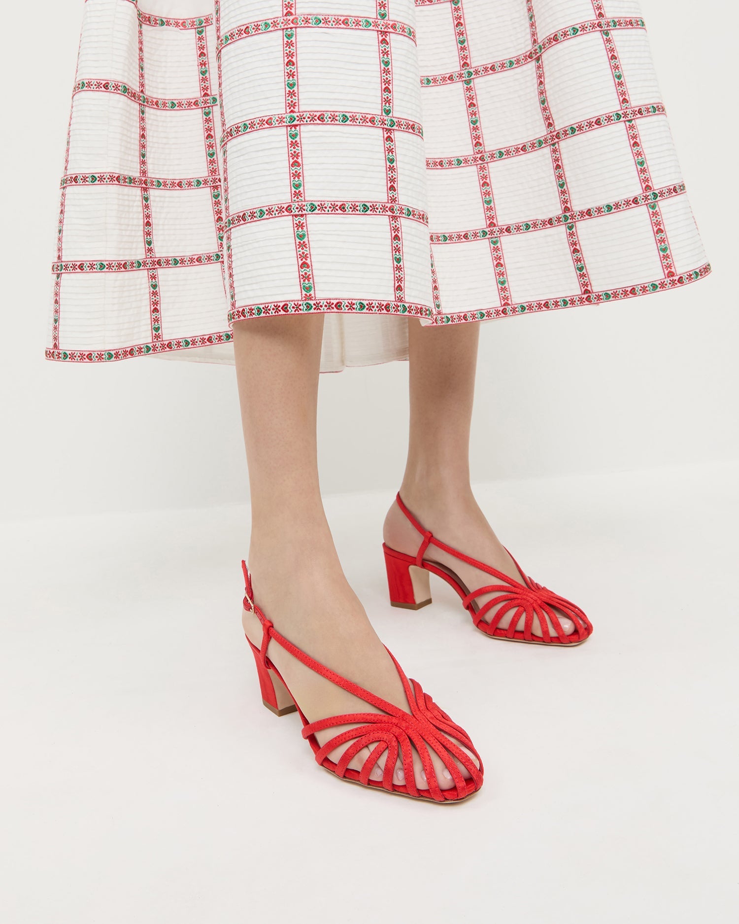 Loeffler Randall / Priscilla Red Moiré Heeled Sandal
