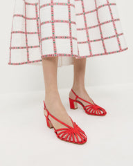 Loeffler Randall / Priscilla Red Moiré Heeled Sandal