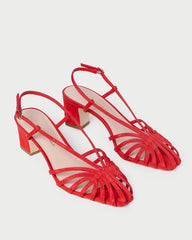 Loeffler Randall / Priscilla Red Moiré Heeled Sandal