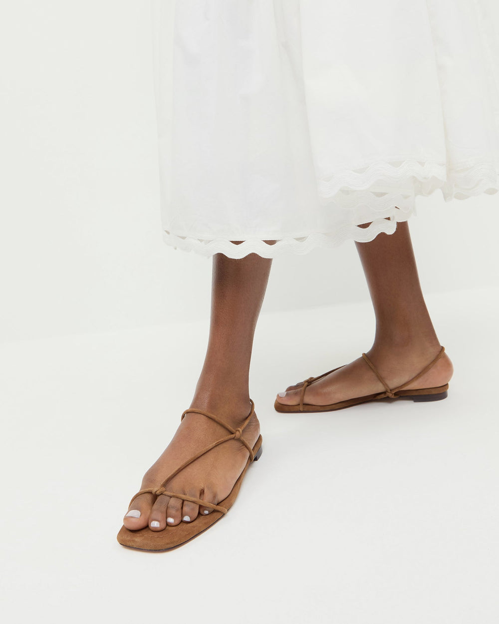 Loeffler Randall / Eleanor Cacao Suede Strappy Sandal
