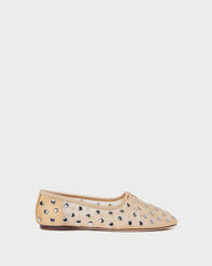 Loeffler Randall / Landon Caramel/Silver Mesh Ballet Flat
