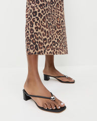Loeffler Randall / Odessa Black Leather Heeled Sandal