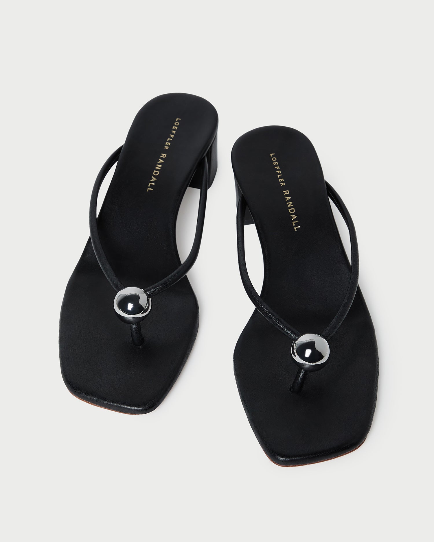 Loeffler Randall / Odessa Black Leather Heeled Sandal