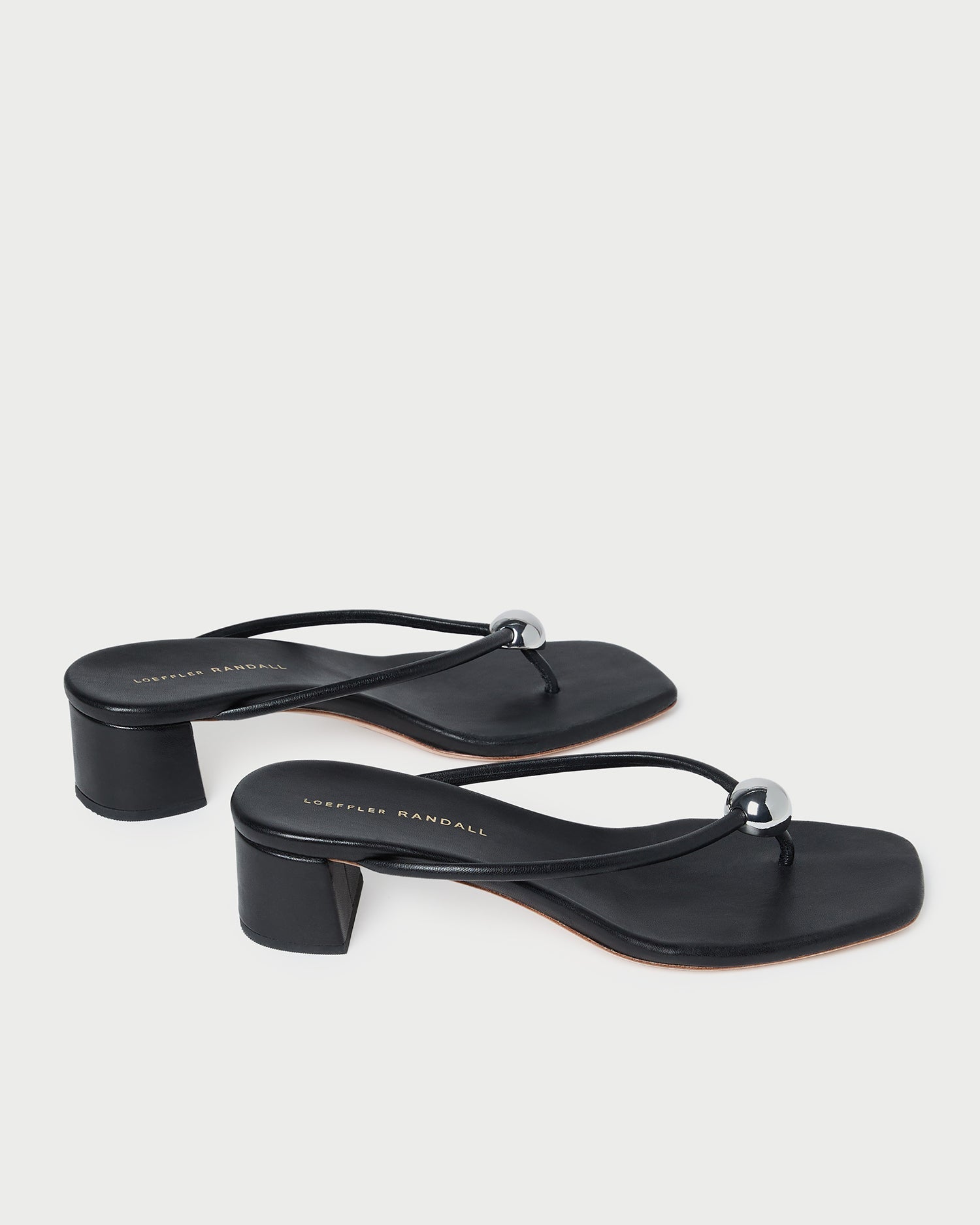 Loeffler Randall / Odessa Black Leather Heeled Sandal