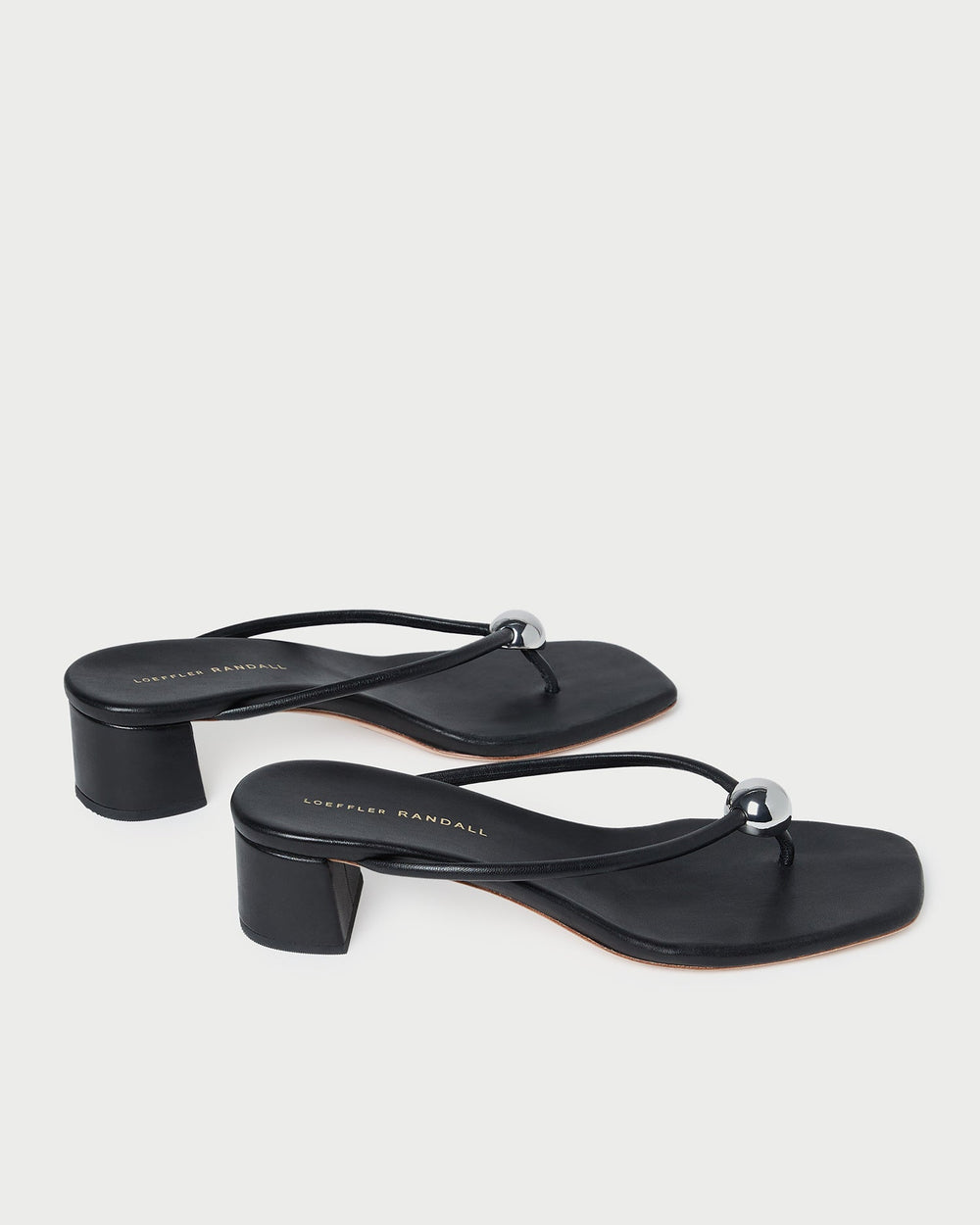 Loeffler Randall / Odessa Black Leather Heeled Sandal