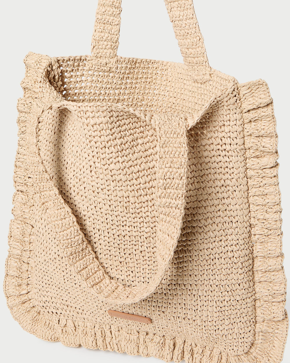 Loeffler Randall / Justine Natural Crochet Ruffle Tote