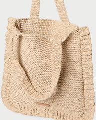 Loeffler Randall / Justine Natural Crochet Ruffle Tote
