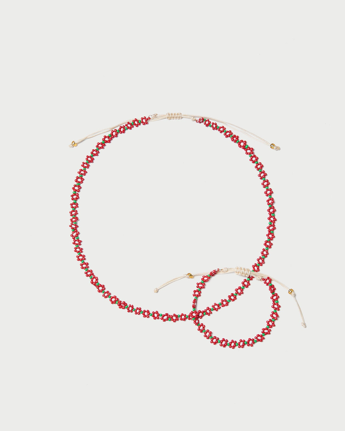 Loeffler Randall / Flora Red/White Beaded Set