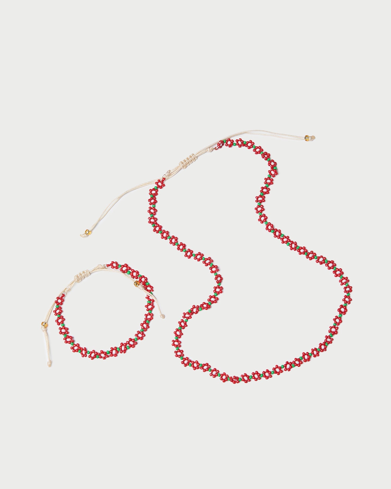 Loeffler Randall / Flora Red/White Beaded Set