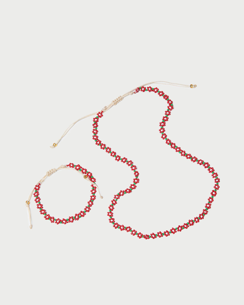 Loeffler Randall / Flora Red/White Beaded Set