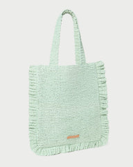 Loeffler Randall / Justine Mint Crochet Ruffle Tote