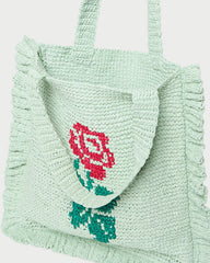 Loeffler Randall / Justine Mint Crochet Ruffle Tote