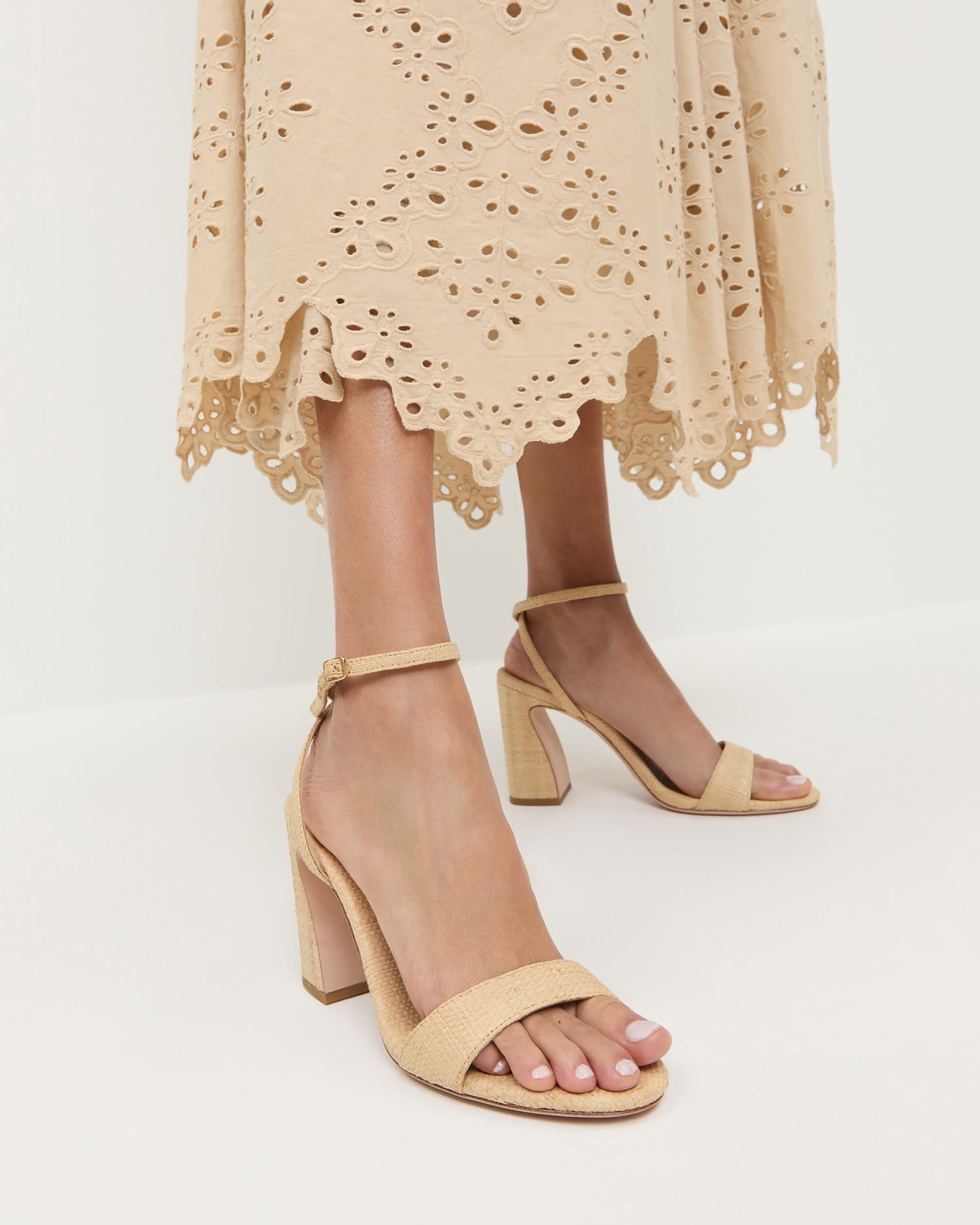 Loeffler Randall / Malia Natural Curved-Heel Sandal