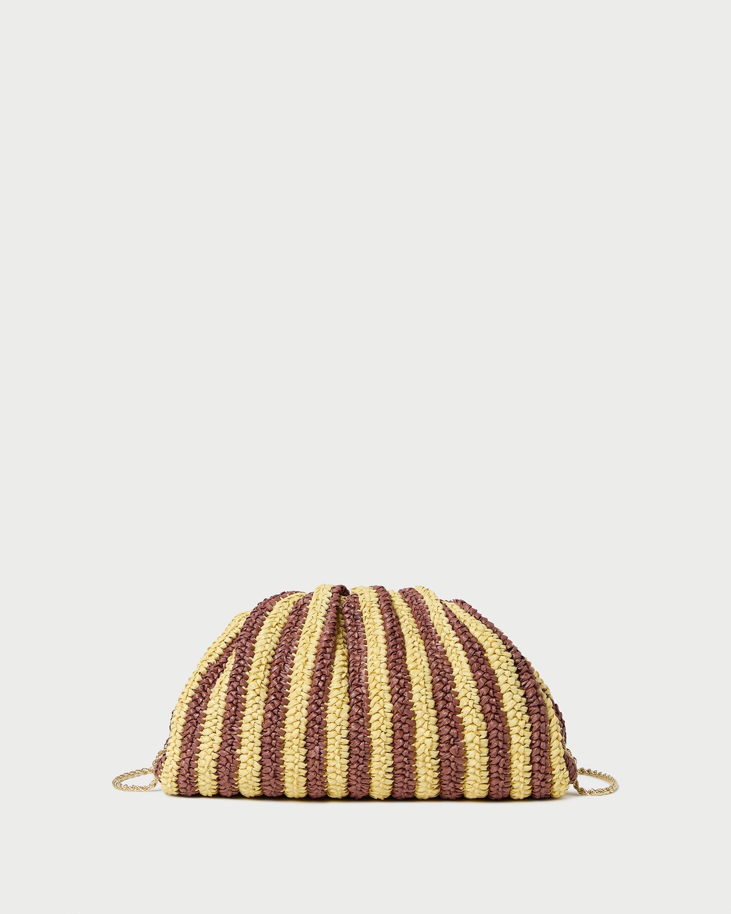 Loeffler Randall / Bailey Brown/Butter Stripe Dome Clutch